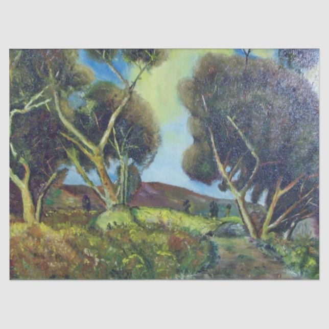PINEWOOD IN DER TUSKANISCHEN LANDSCHAFT SEIDENPAPIER (Vorderseite)