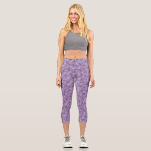 Pineywood Geranium Nahtloses Muster Capri Leggings