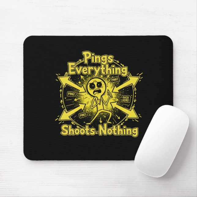 Ping Alles Schießt Nichts Mousepad (Mit Mouse)