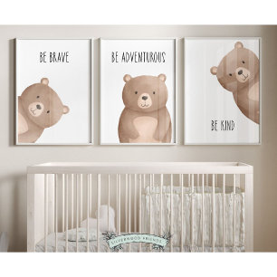Ping Bear Nursery Prinsery Set de 3 Affirmations