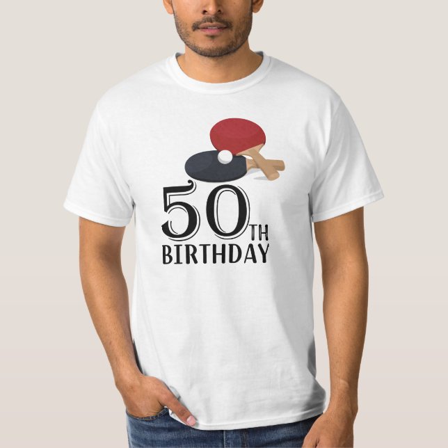 Ping Pong 50. Geburtstag T-Shirt (Vorderseite)