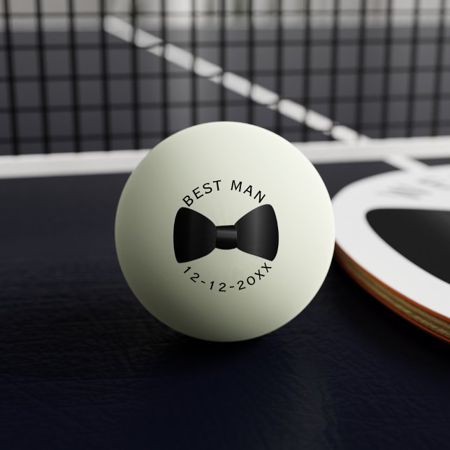 Ping Pong Ball, Black Bow Krawatte Tischtennisball (Best glow in the dark ping pong ball for your Best Man. Just add your wedding date)