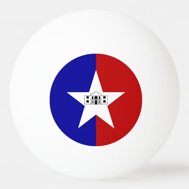 Ping Pong Ball mit Fahne von San Antonio Tischtennisball (Vorderseite)