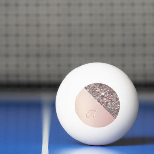Ping Pong Balle de ping-pong à monogramme or rose élégant