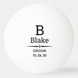 Ping Pong Balle de ping-pong monogrammée du marié