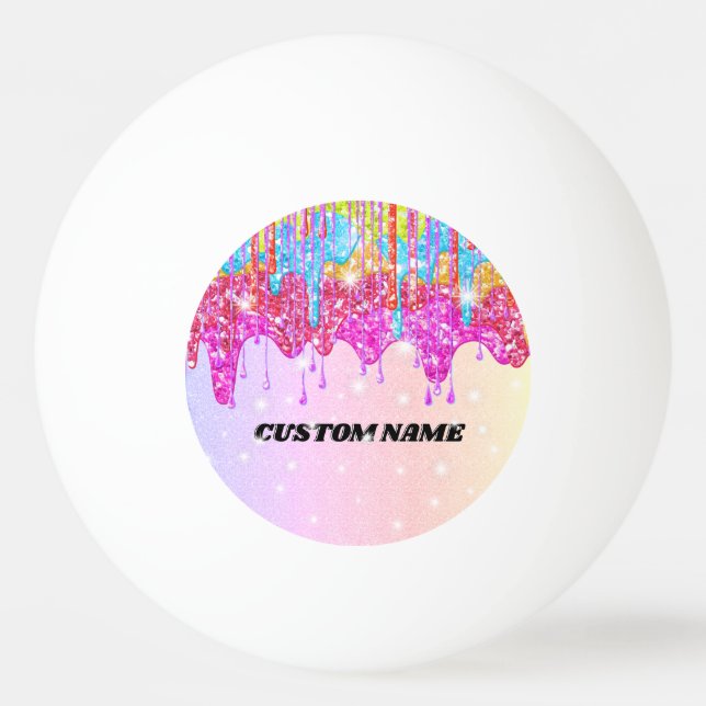 Ping Pong balle de ping-pong Rainbow parties scintillant (Devant)