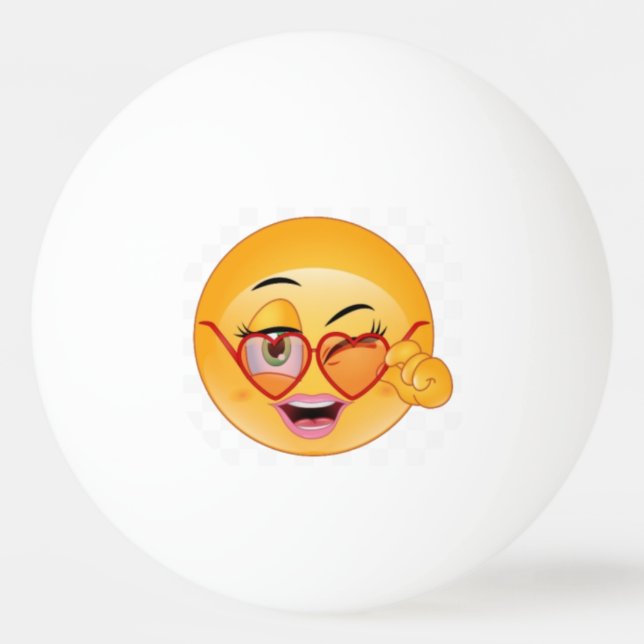 Ping Pong Balls - Flirting Emoji Tischtennisball (Vorderseite)