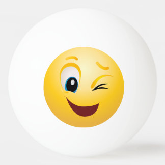 Ping Pong Balls - Winking Emoji Happy Face Tischtennisball