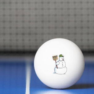 Ping Pong Broom Snowman balle de ping-pong 3 étoiles