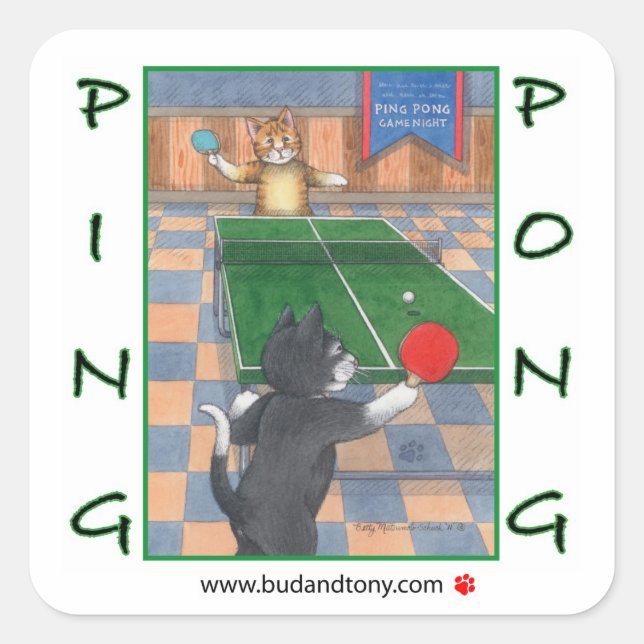 Ping Pong Cats Bud & Tony Sticker (Devant)