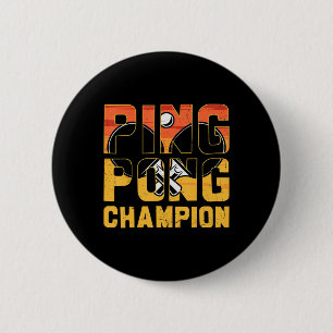 Ping Pong Champion Retro Tischtennis Button