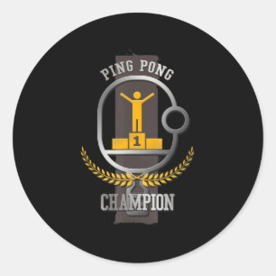Ping Pong Champion Spaß Tischtennis-Spieler Gesche Runder Aufkleber