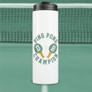 Ping Pong Champion Table Tennis Paddle Monogrammed Thermosbecher