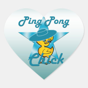 Ping Pong Chick #7 Herz-Aufkleber