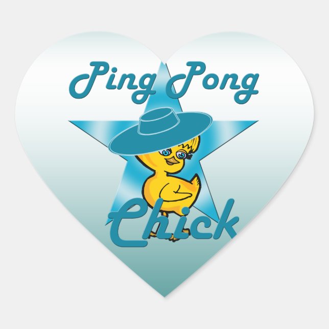 Ping Pong Chick #7 Herz-Aufkleber (Vorderseite)