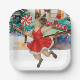 Ping Pong Christmas themed for Siamese Cat lovers Pappteller