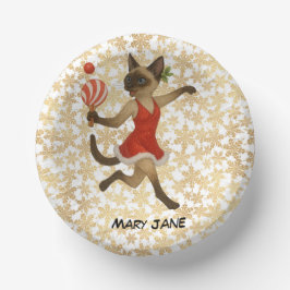 Ping Pong Christmas themed for Siamese Cat lovers Pappteller