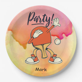 Ping Pong Dabbing Tischtennis Party lustig   Pappteller