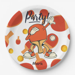 Ping Pong Dabbing Tischtennis Party lustig Pappteller