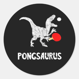 Ping Pong Dinosaurs Pingpong Player Dino Table Ten Runder Aufkleber