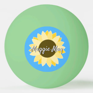 Ping Pong Fleurs de soleil sur Bleu ping-pong balle