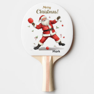 Ping Pong Frohe Weihnachten mit dem Weihnachtsman Tischtennis Schläger