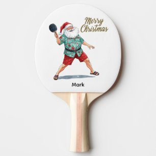 Ping Pong Frohe Weihnachten mit dem Weihnachtsman Tischtennis Schläger