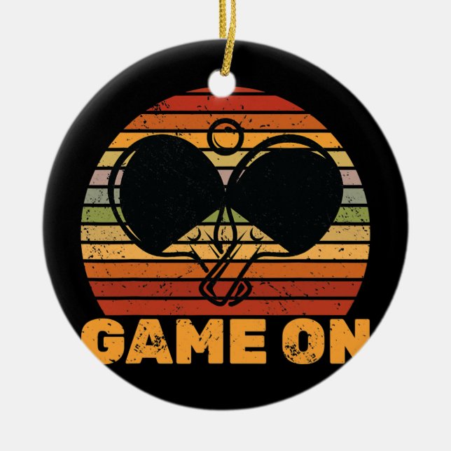 Ping Pong Game On Table Tennis Varsity Player  Keramik Ornament (Vorne)