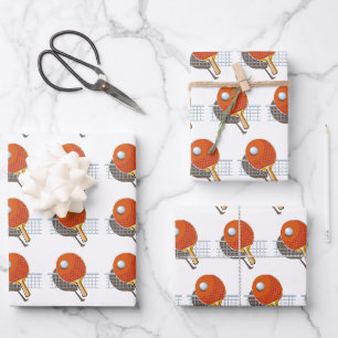 Ping-Pong-Geschenkpapier, Tischtennis-Geschenkverp Geschenkpapier Set
