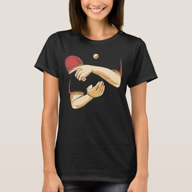 Ping Pong Hände und Arme Paddle Tischtennis Sport T-Shirt (Vorderseite)