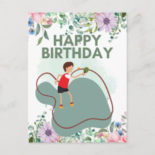 Ping Pong Happy Birthday Table Tennis Player Postkarte