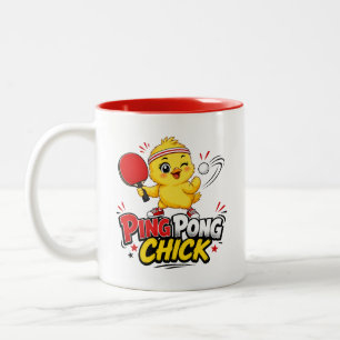 Ping Pong Huhn Süßes Tischtennis Design Zweifarbige Tasse