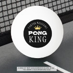 PING PONG KING Gold Crown Personalisiert Black Tischtennisball<br><div class="desc">Der PONG KING verdient seine eigenen personalisierten Tischtennisbälle mit Goldkrone. FARBWECHSEL: Ändern Sie den schwarzen Hintergrund in EDIT. HILFE: Für Hilfe bei der Designänderung wenden Sie sich bitte an den Designer,  BEVOR er die Bestellung über den Zazzle Chat MESSAGE Tab oder per E-Mail an makeitaboutyoustore@gmail.com.</div>