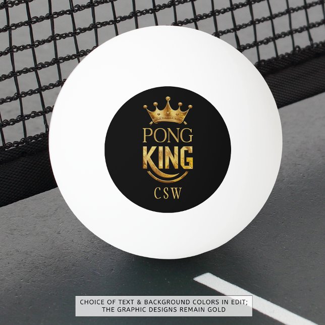 Ping Pong King Gold Crown Personalisiert Tischtennisball (Von Creator hochgeladen)