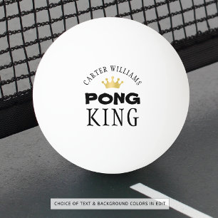 PING PONG KING Gold Crown Personalisiert Tischtennisball