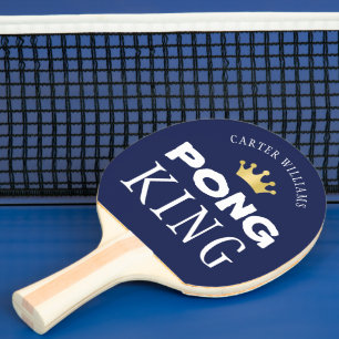 PING PONG KING Personalisiert Editable Navy Blue Tischtennis Schläger