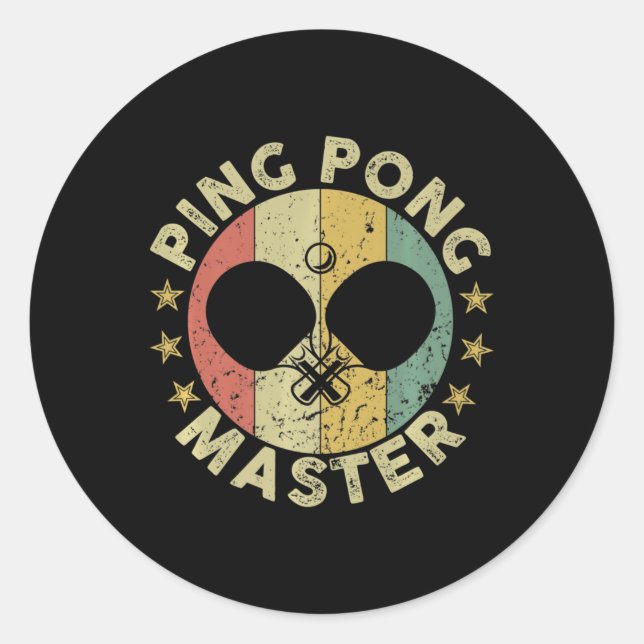Ping Pong Master Champion Table Tennis Coach Paddl Runder Aufkleber (Vorderseite)