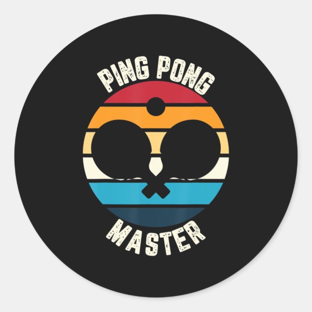Ping Pong Master Table Tennis  Runder Aufkleber (Vorderseite)