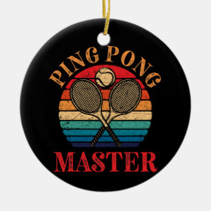 Ping Pong Master Tischtennis Paddle Keramik Ornament