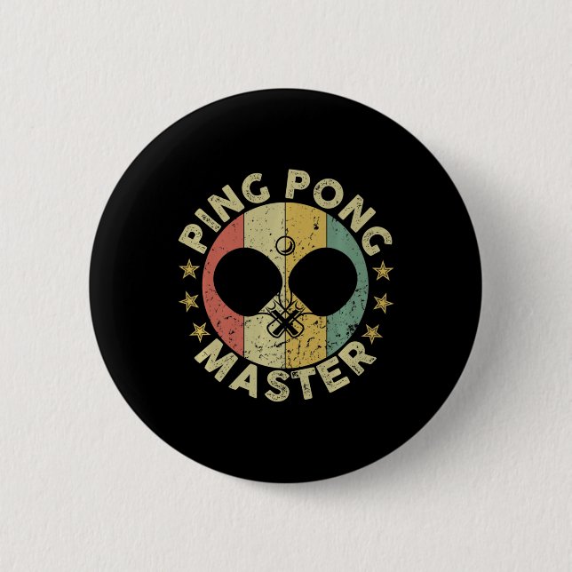 Ping Pong Meister Tischtennis Trainer Paddle Button (Vorderseite)