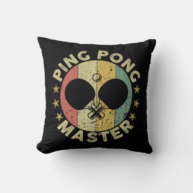 Ping Pong Meister Tischtennis Trainer Paddle Kissen (Vorderseite)