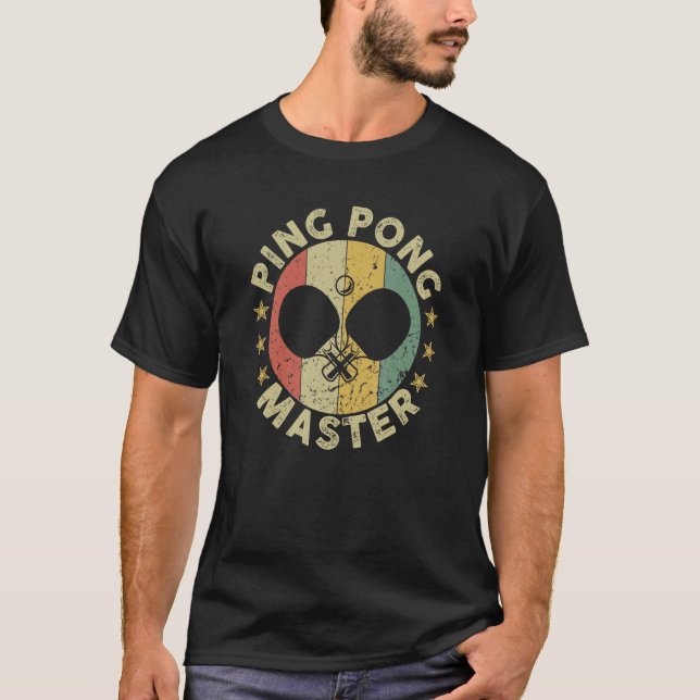 Ping Pong Meister Tischtennis Trainer Paddle T-Shirt (Vorderseite)