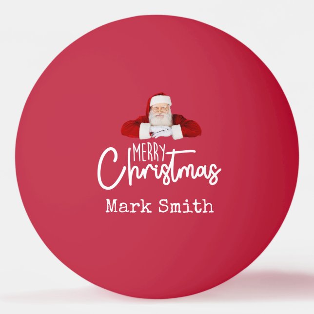 Ping Pong mit dem Weihnachtsmann Frohe Weihnachten Tischtennisball (Vorderseite)