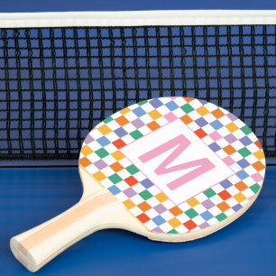 Ping Pong Monogramme personnalisé raquette de ping-pong carr