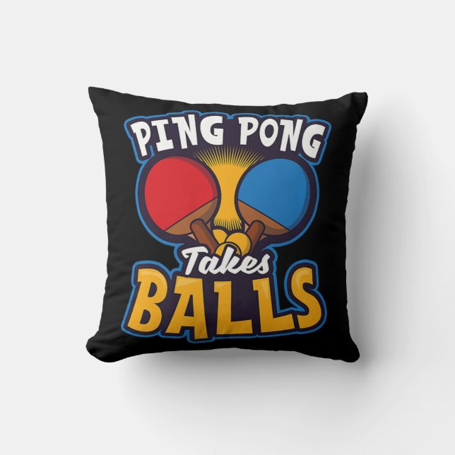 Ping Pong nimmt Balls Design Table Tennis Kissen (Vorderseite)