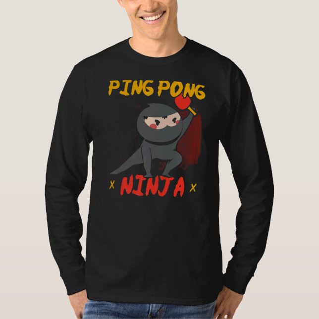 Ping Pong Ninja Tischtennis Paddle Sport T-Shirt (Vorderseite)