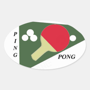 Ping Pong Ovaler Aufkleber
