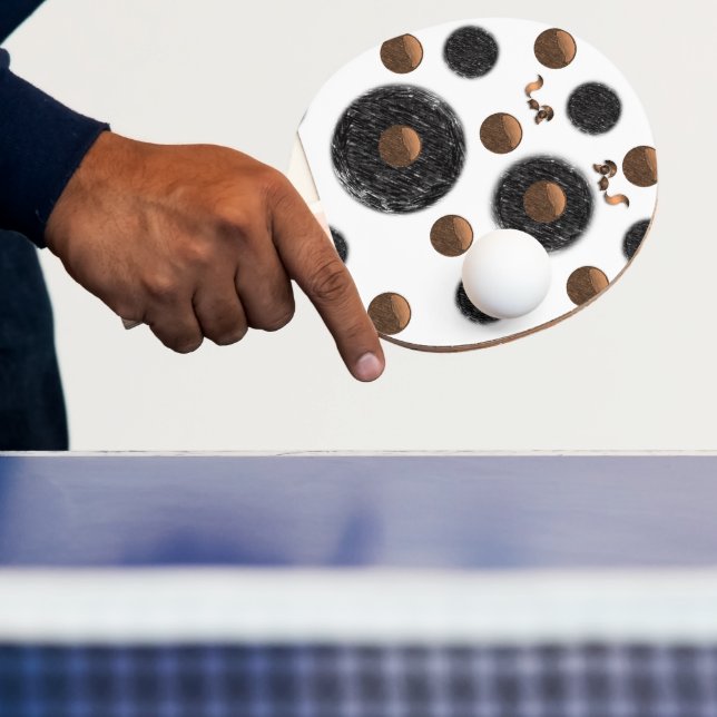 Ping Pong Paddle Abstrakt Black Circular Tischtennis Schläger (InSitu)