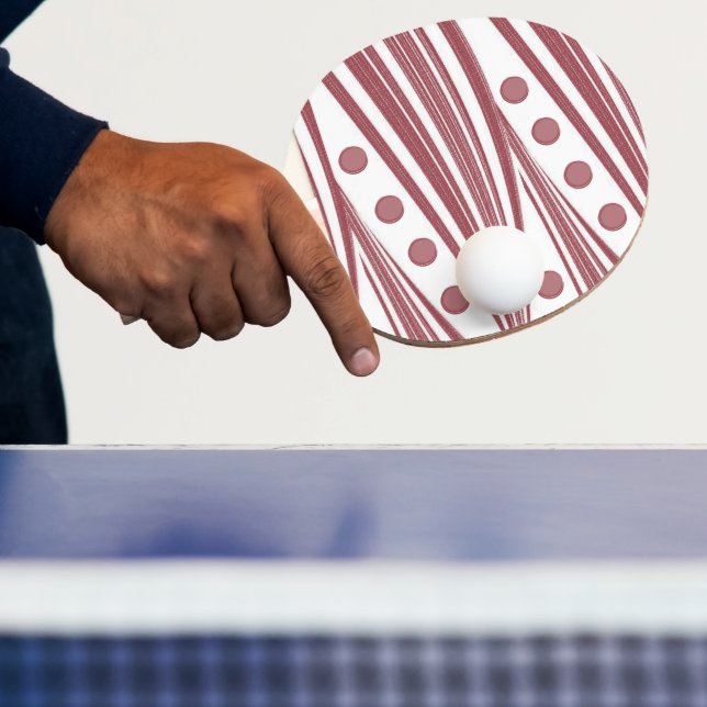 Ping Pong Paddle Abstrakt Burgund & White Strip Tischtennis Schläger (InSitu)