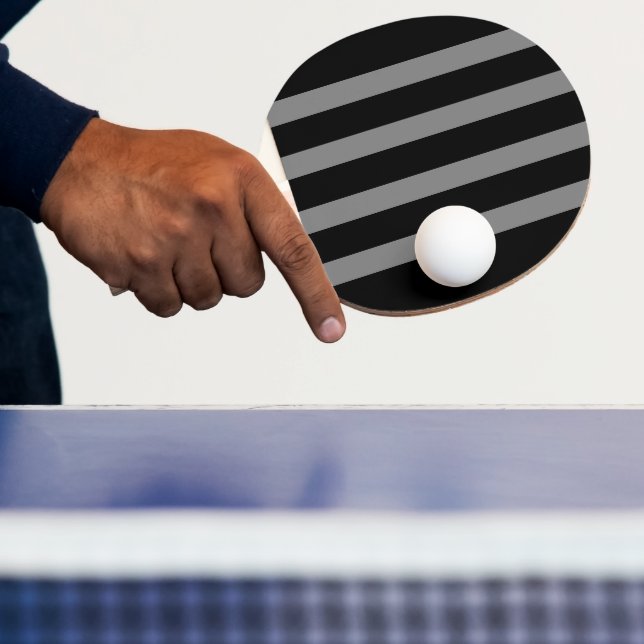 Ping Pong Paddle Black Gray Strip Tischtennis Schläger (InSitu)